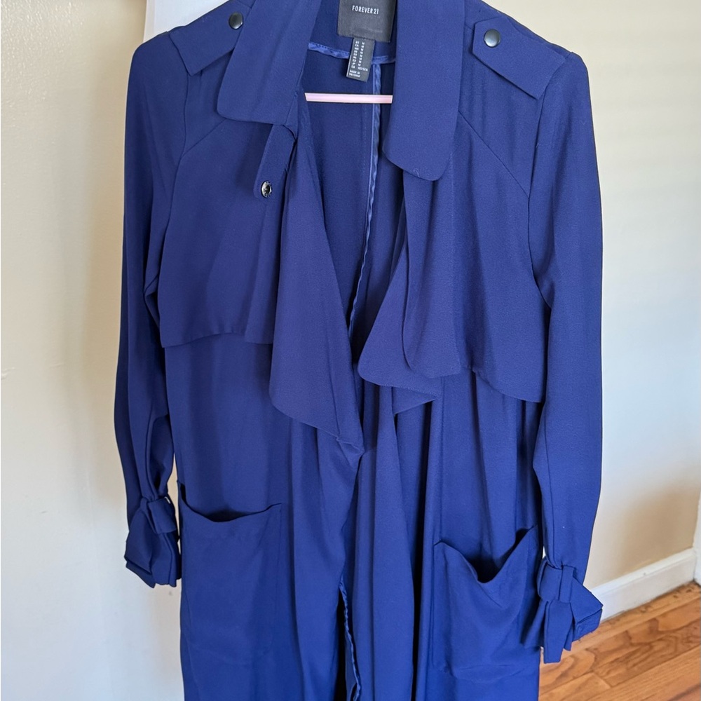 Forever 21 Blue Trench Coat